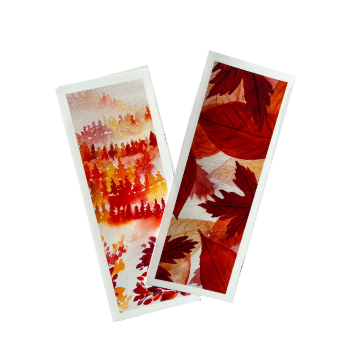 Autumn / Fall Leaves Landscape Watercolor Bookmarks 4-Pack