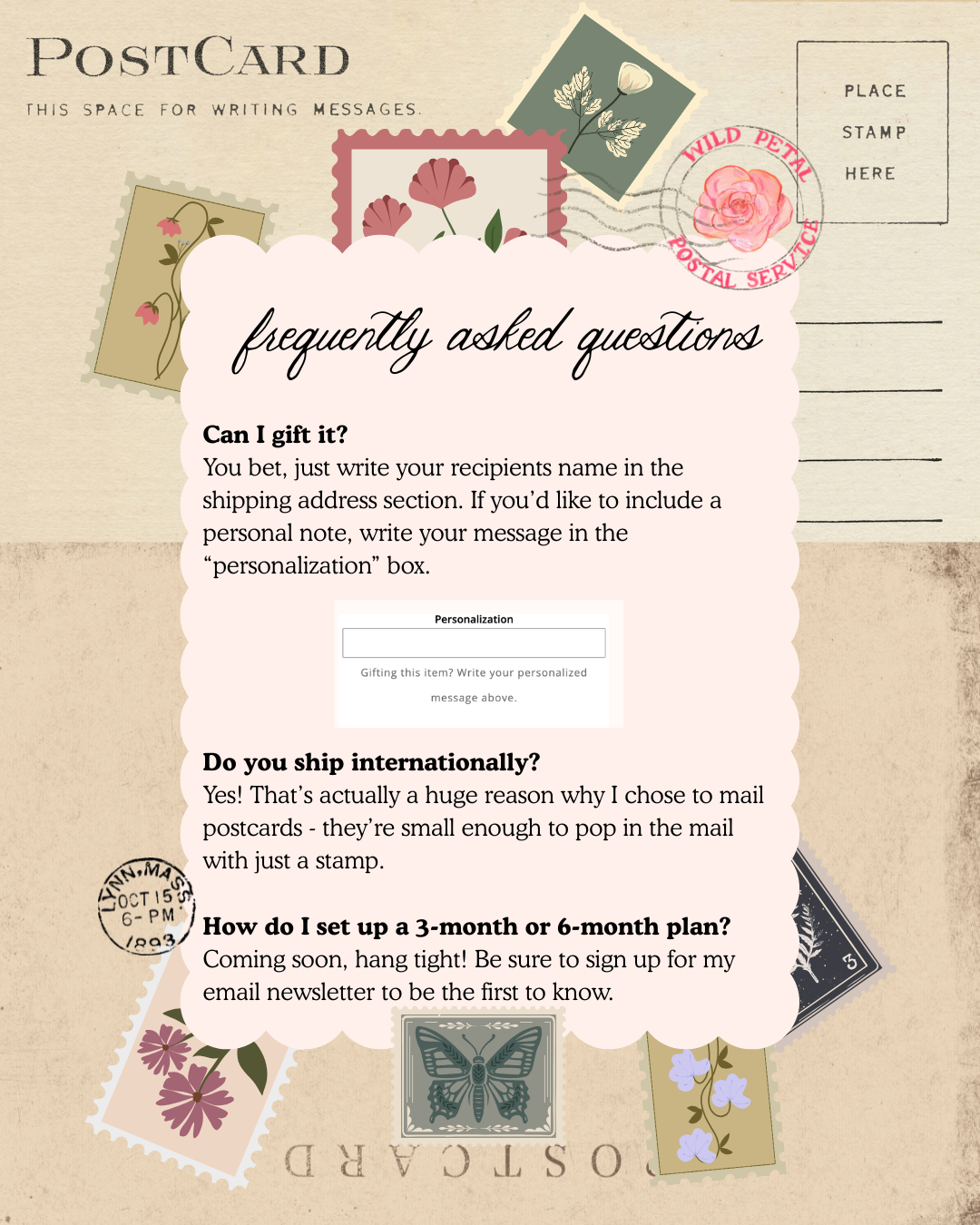 Wild Petals Postal Service - Monthly Postcard Subscription