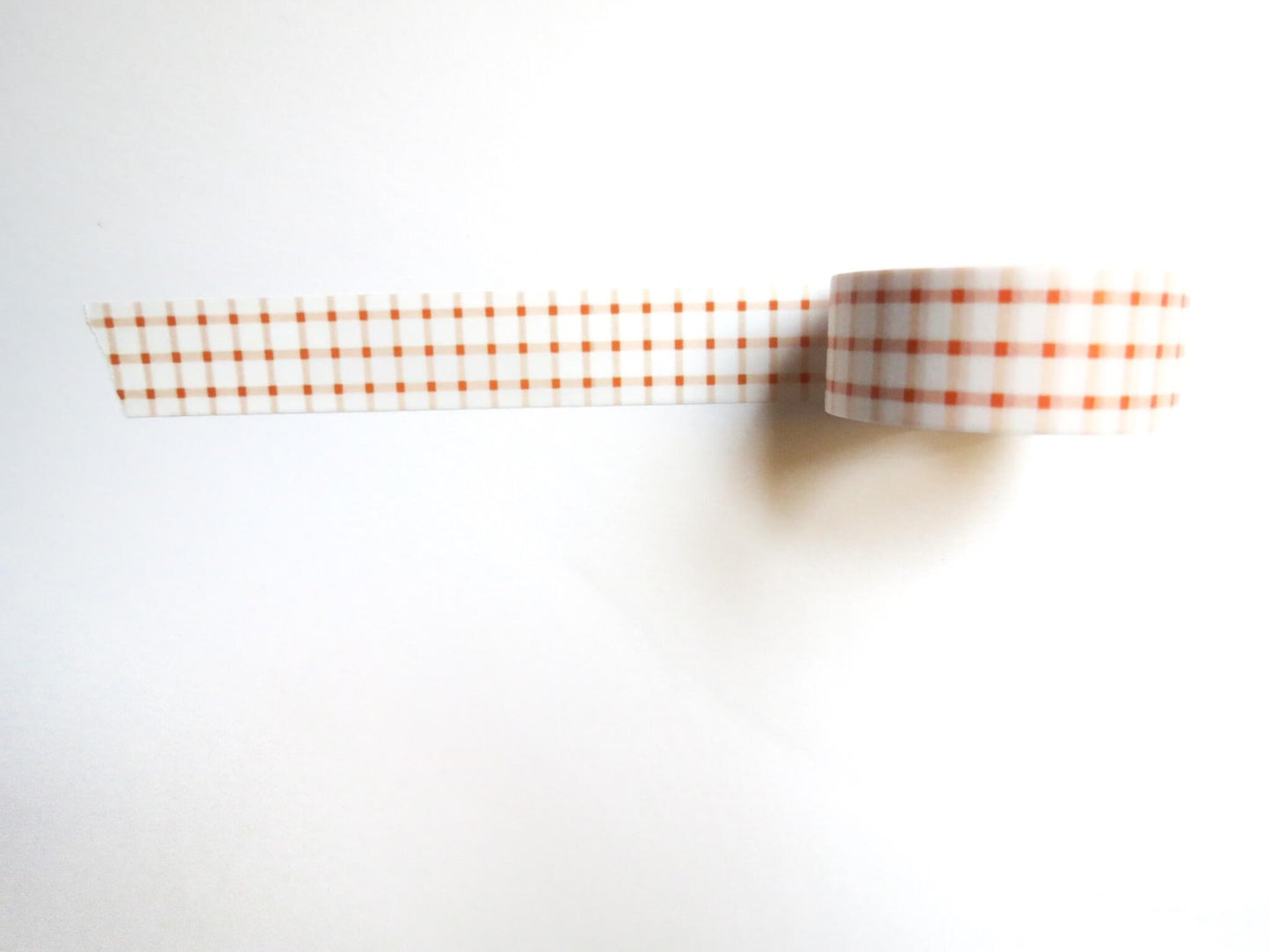 Orange Gingham Washi Tape – Minimal Grid Pattern | 20mm x 20m eachDecorative Planner & Craft Tape