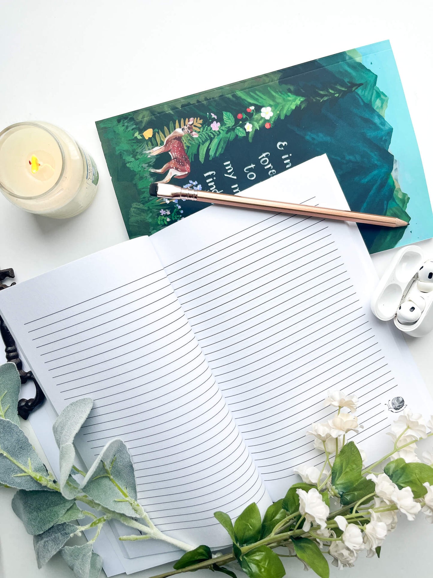 Nature-Inspired Notebook Set – Hand-Painted Mushroom & Wilderness Quote Designs – 2-Pack Lined Journals with Illustrated Pages