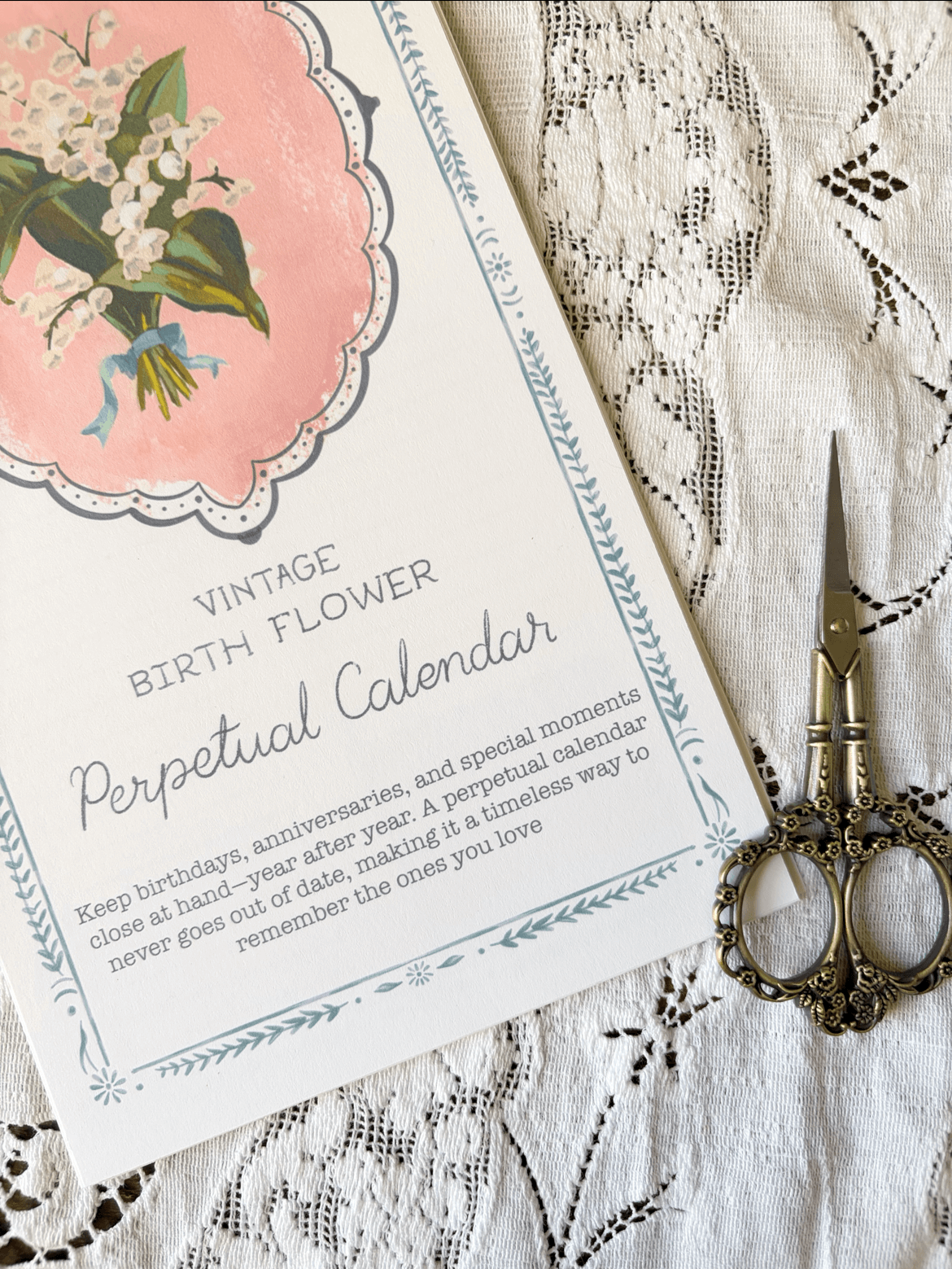 Birth Month Flower Perpetual Calendar
