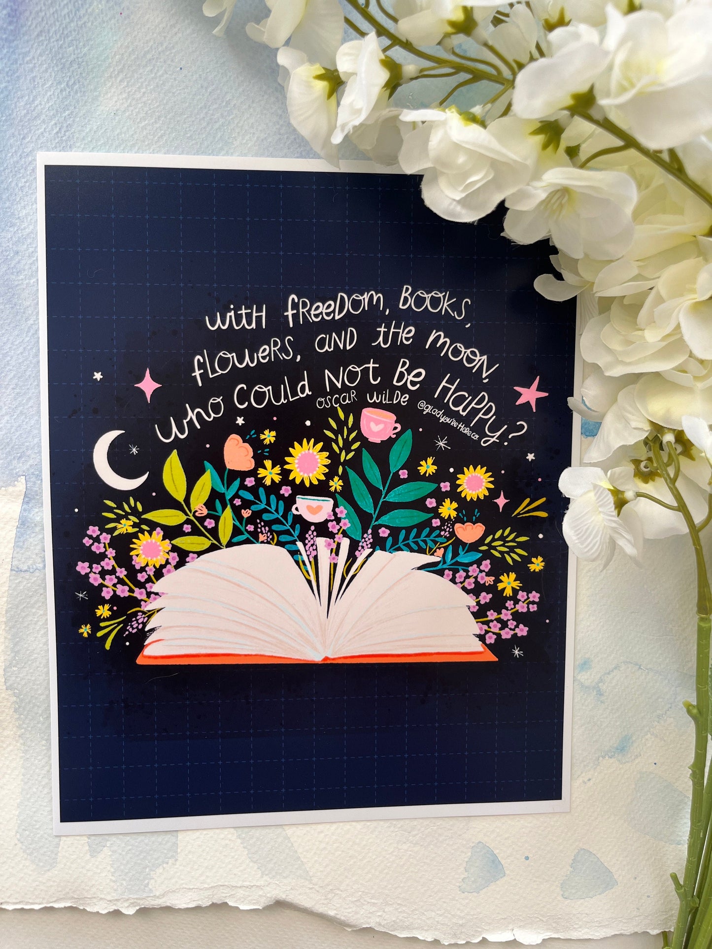 Book Lover Oscar Wilde Art Print / Card / Postcard