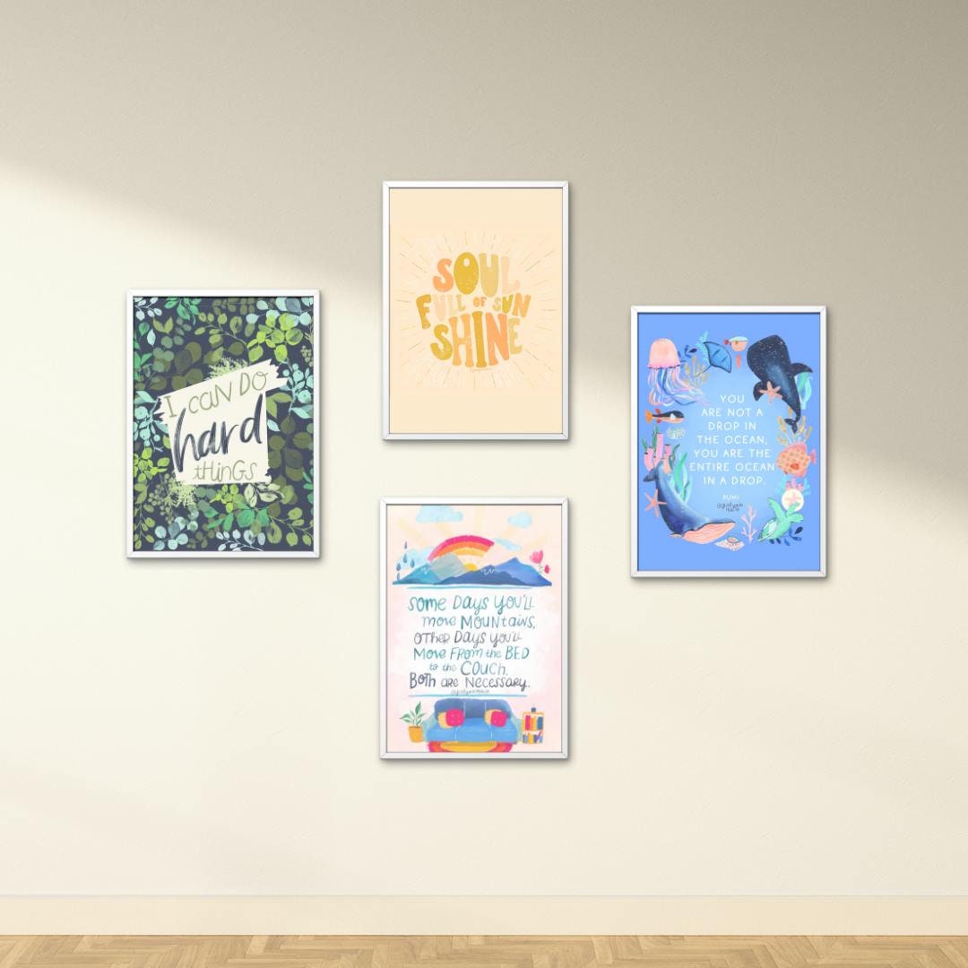 Mix and Match Quote Set, Choose 3, 6, or 9 Pieces | Create Your Own Gallery Wall