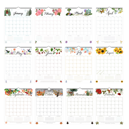 Seasons in Bloom Gift Set – 2026 Calendar + Nature-Inspired Stationery Bundle