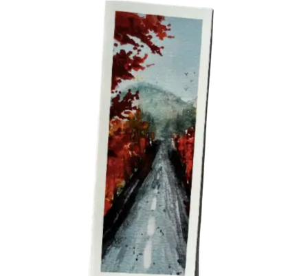 Autumn / Fall Leaves Landscape Watercolor Bookmarks 4-Pack