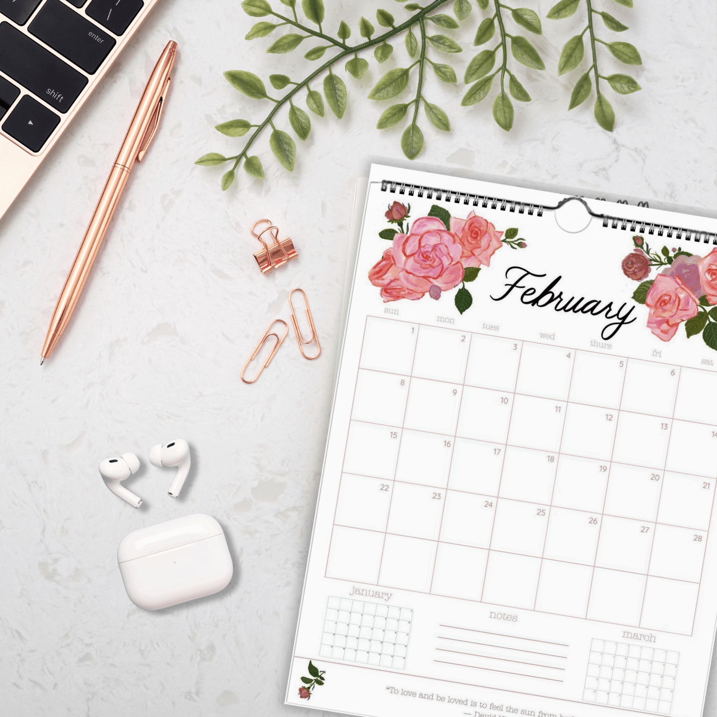 2026 Nature-Inspired Wall Calendar – Botanical & Floral Artwork | 12-Month Hanging Calendar with Hand-Painted Illustrations (Pre-Order Ships Sept. 15)