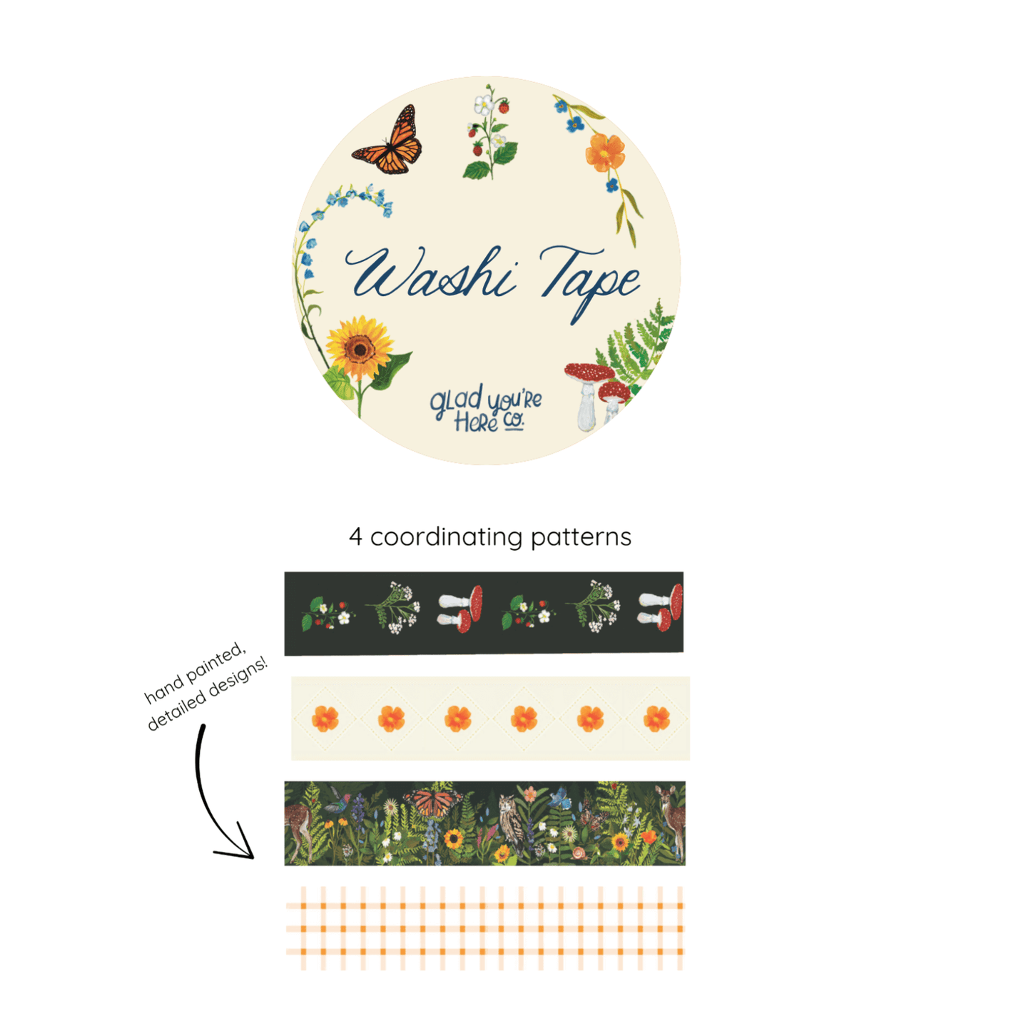 Forest Desk Set – Nature-Inspired Stationery + Washi Tape Bundle