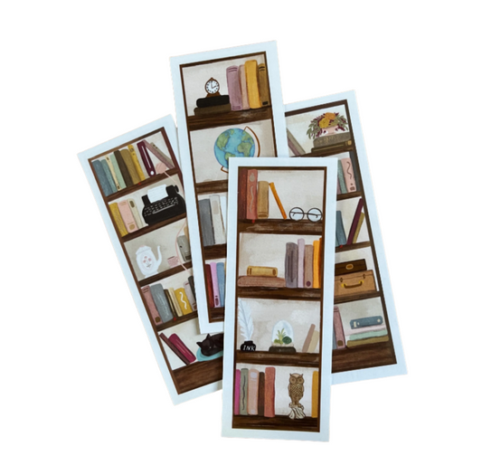 Book Lover Bookmark Set | Vintage Typewriter, Books, Cat, Tea, Owl, Globe – Cozy Bookish Art Bookmark Pack, Gift for Readers | Bibliophiles