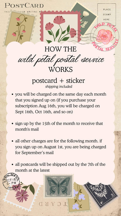 Wild Petals Postal Service - Monthly Postcard Subscription