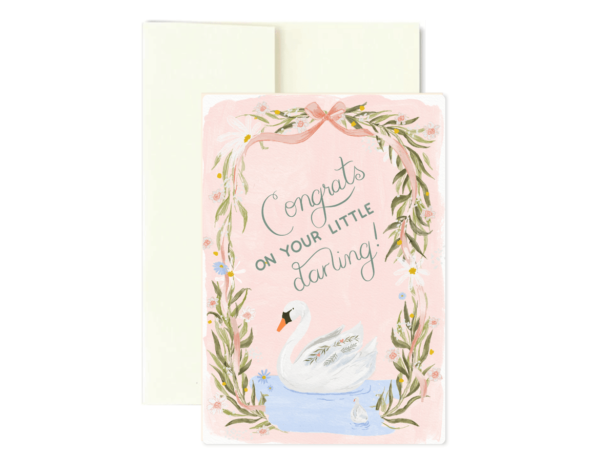Watercolor congratulations baby greeting card