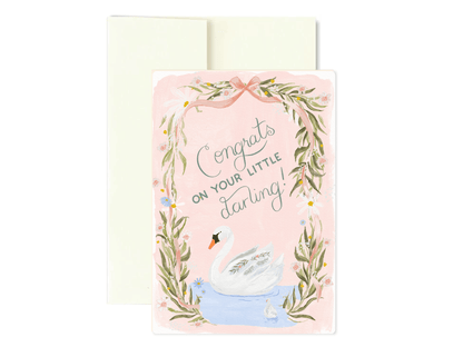 Watercolor congratulations baby greeting card