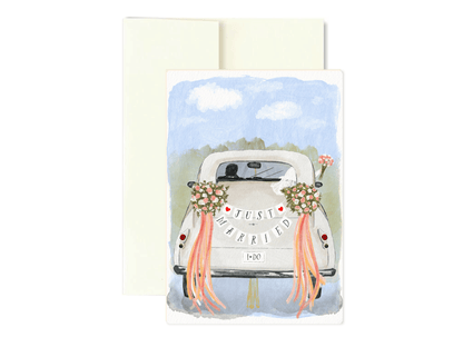 "I Do" watercolor marriage greeting card