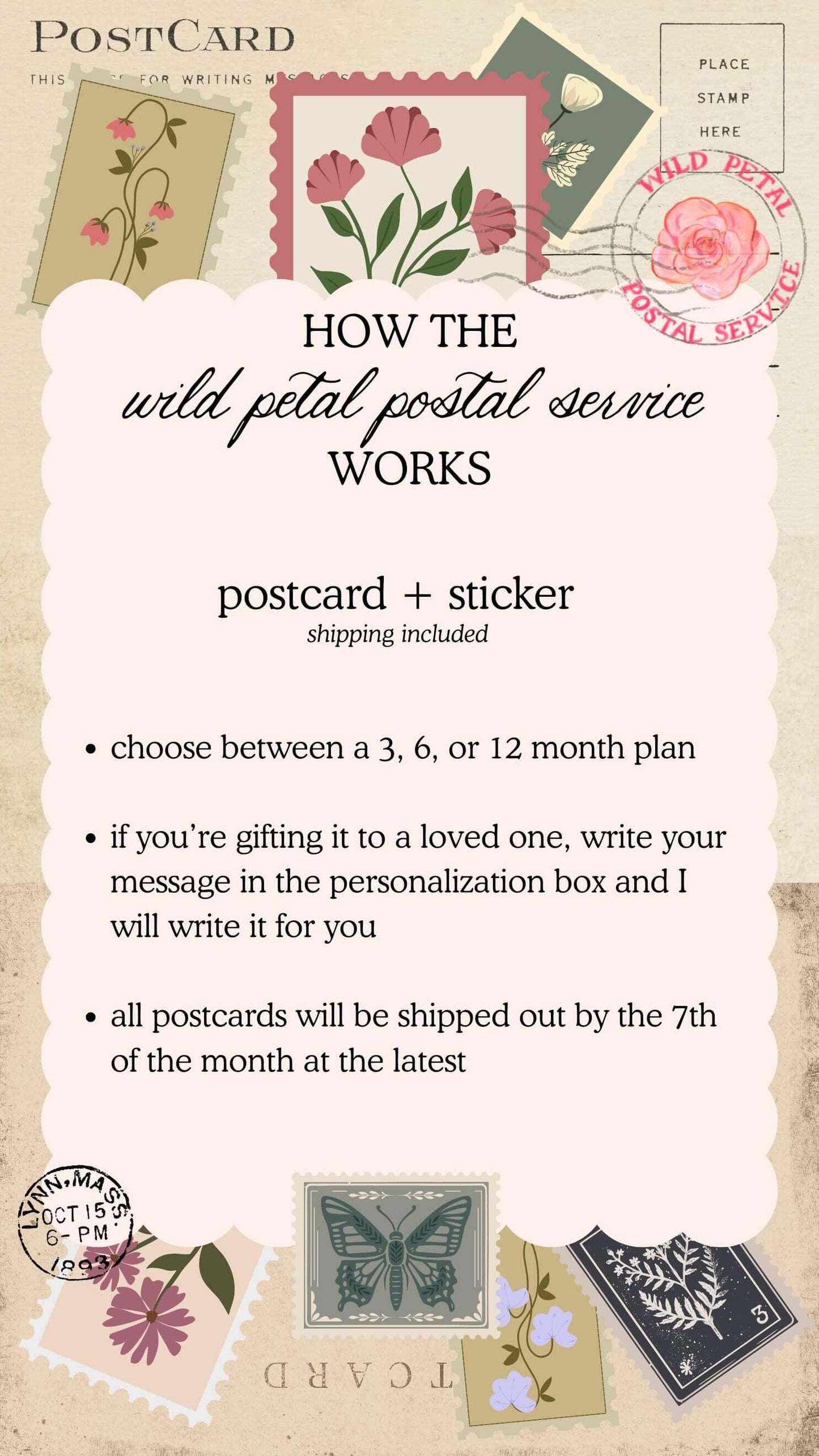 Wild Petals Postal Service - Monthly Postcard Subscription