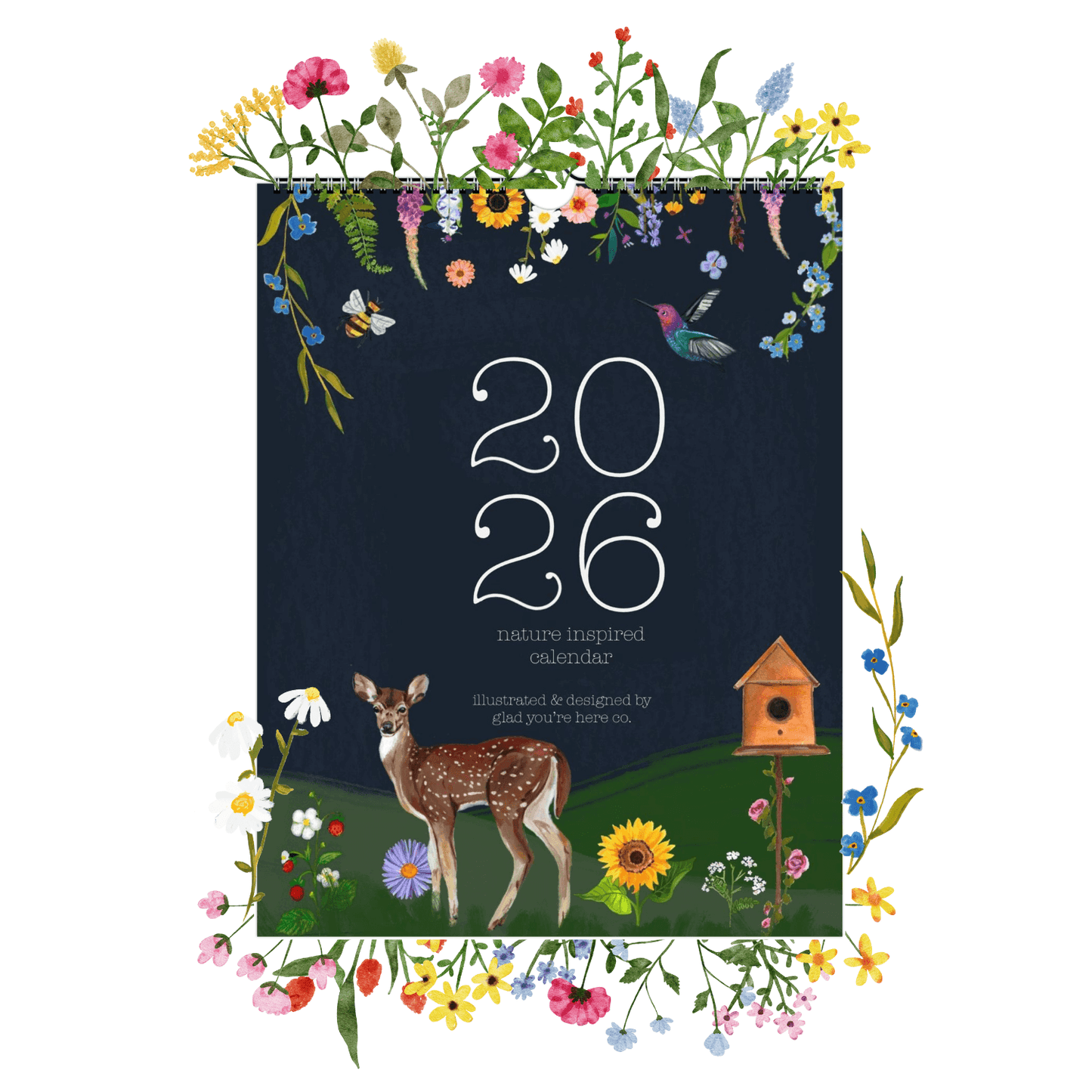 2026 Nature-Inspired Wall Calendar – Botanical & Floral Artwork | 12-Month Hanging Calendar with Hand-Painted Illustrations (Pre-Order Ships Sept. 15)