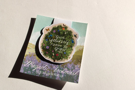 Magnetic Bookmark Floral | Give Yourself Room to Grow Bookmark | Botanical Garden Bookmark | Reader Gift | Nature Bookmark | Book Lover Gift