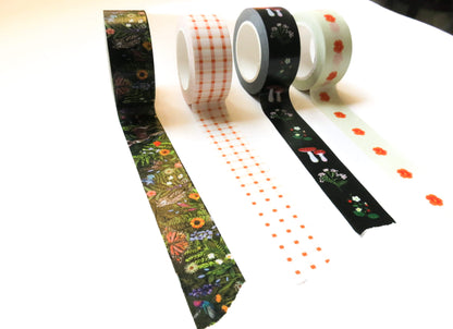 Woodland Creatures Washi Tape – Floral Forest Theme with Deer, Birds, Butterflies & Botanicals | 20mm x 20m each