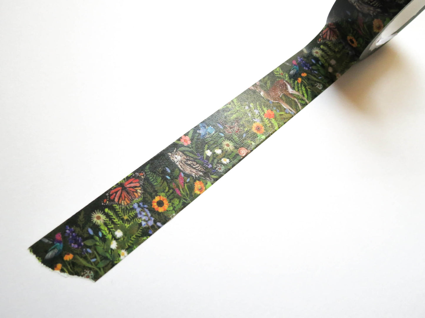 Woodland Creatures Washi Tape – Floral Forest Theme with Deer, Birds, Butterflies & Botanicals | 20mm x 20m each