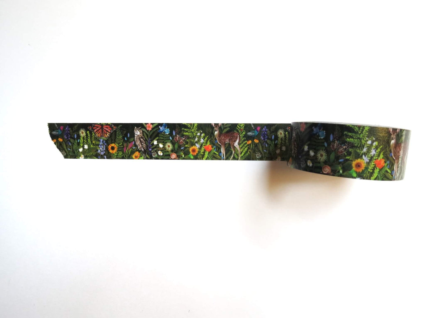 Woodland Creatures Washi Tape – Floral Forest Theme with Deer, Birds, Butterflies & Botanicals | 20mm x 20m each