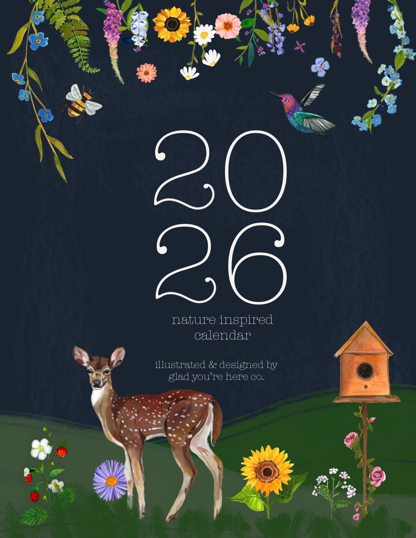 2026 Nature-Inspired Wall Calendar – Botanical & Floral Artwork | 12-Month Hanging Calendar with Hand-Painted Illustrations (Pre-Order Ships Sept. 15)