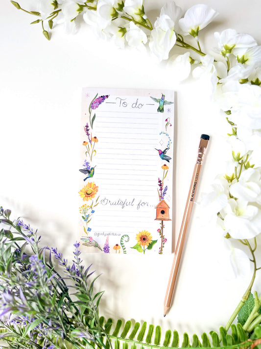 Hummingbird Floral Notepad