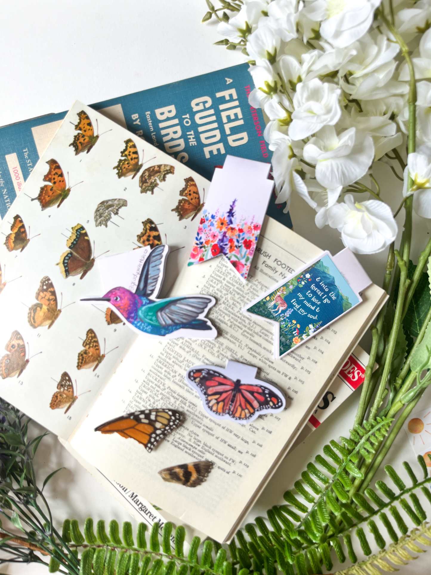 Hummingbird Butterfly Magnetic Bookmark