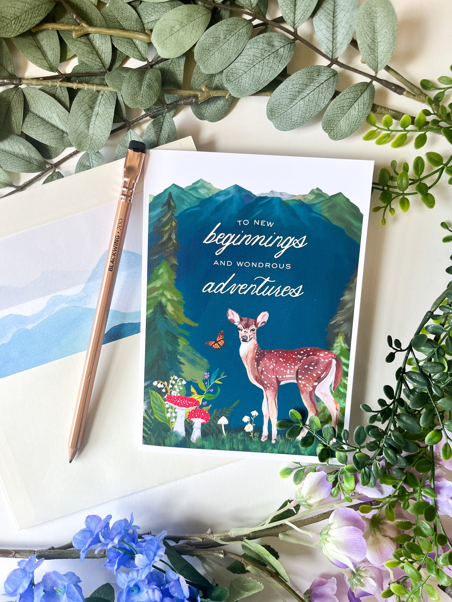 Nature-Themed Greeting Card Set – 4-Pack Illustrated Cards with Matching Envelopes | Birthday, Thank You, Encouragement & Everyday