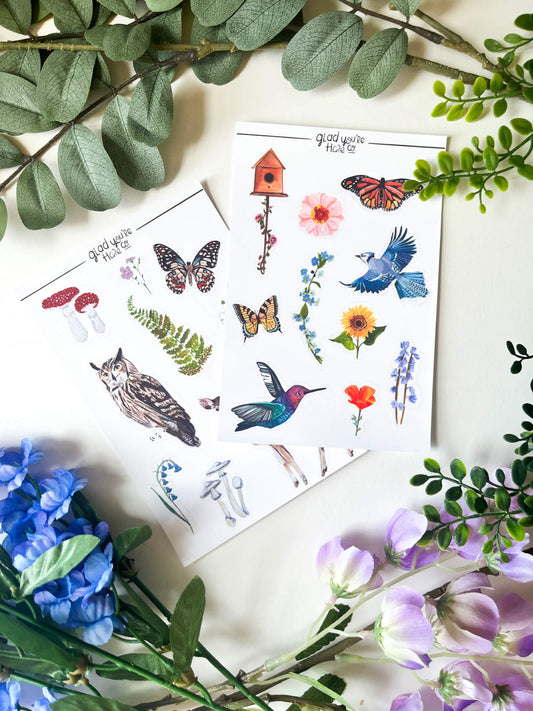 Woodland Flutters Sticker Pack Set of Two