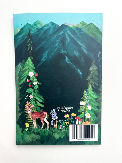 Wilderness Forest Notebook – Softcover, 100 Lined Pages, Nature Corner Art, Inspirational John Muir Quote