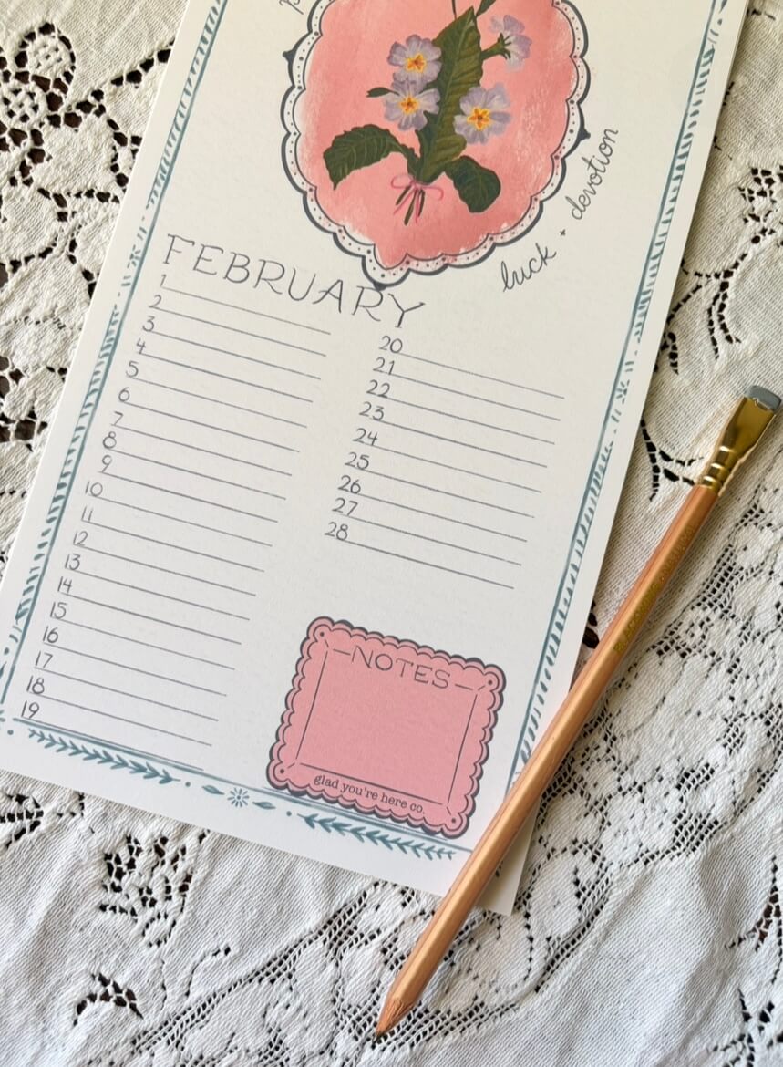 Birth Month Flower Perpetual Calendar | Vintage Floral Wall Hanging Calendar | Birthday Calendar | Notes & Special Dates Organizer