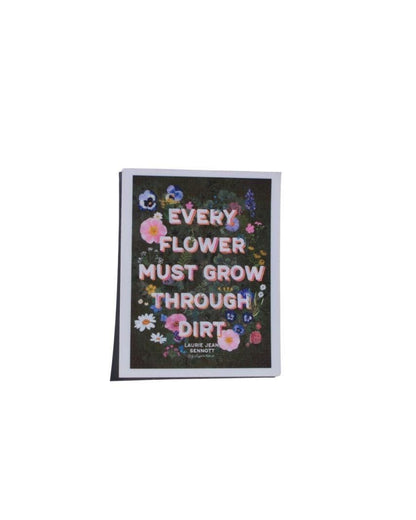 Motivational poster with floral design and text on a white background