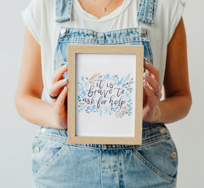 It Is Brave to Ask for Help Mental Health Wall Art