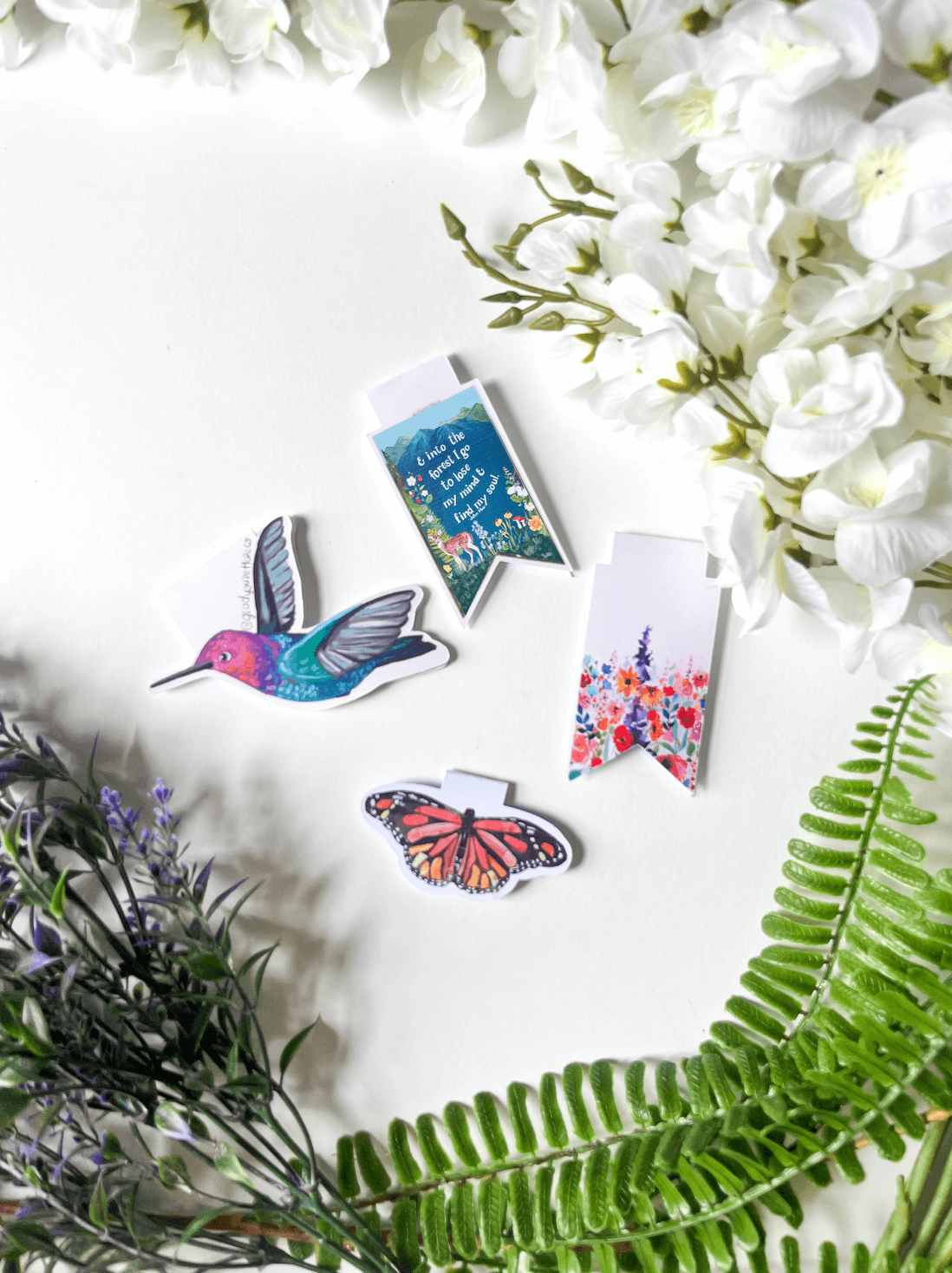 Hummingbird Butterfly Magnetic Bookmark