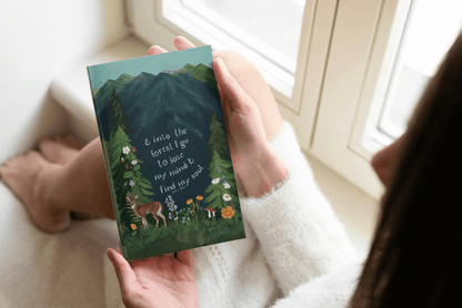 Wilderness Forest Notebook – Softcover, 100 Lined Pages, Nature Corner Art, Inspirational John Muir Quote