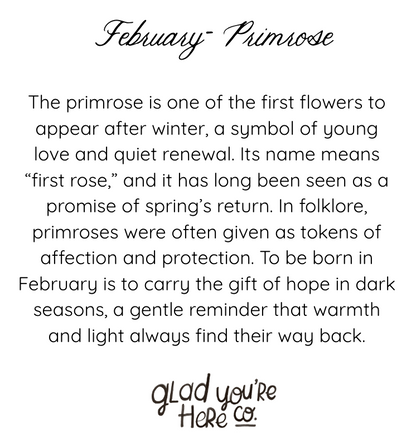 Original February Birth Month Flower Art - Primrose Vintage Flower Painting on Handmade Paper – Hand-Painted Botanical Gift