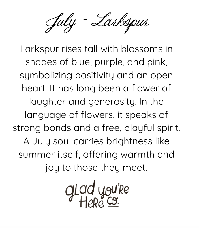 Original July Birth Month Flower – Larkspur Flower Painting on Handmade Paper – Vintage Botanical Wall Art for Positivity & Charm