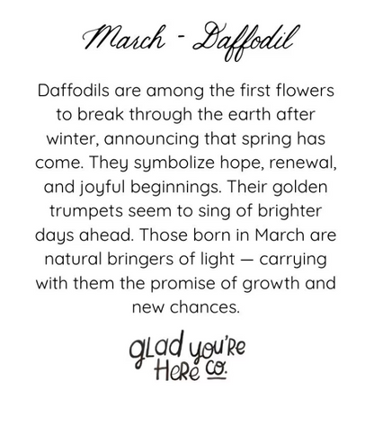 March Birth Month Flower Greeting Card- Daffodil Flower Birthday Card – Vintage Botanical Art for Spring, Joy & New Beginnings