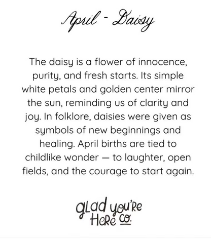 April Birth Flower Greeting Card – Daisy Art on Handmade Paper – Vintage Botanical Cheer & Optimism
