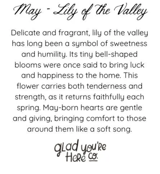 May Birth Flower Greeting Card – Lily of the Valley Birthday Card – Vintage Botanical Cheer & Optimism