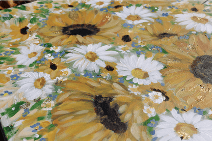 Sunflower and Daisies Abstract Original Painting Acrylic