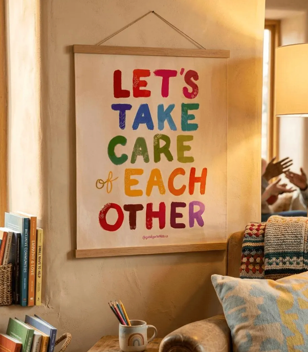 Lets Take Care of Each Other Matte Poster with Hanger