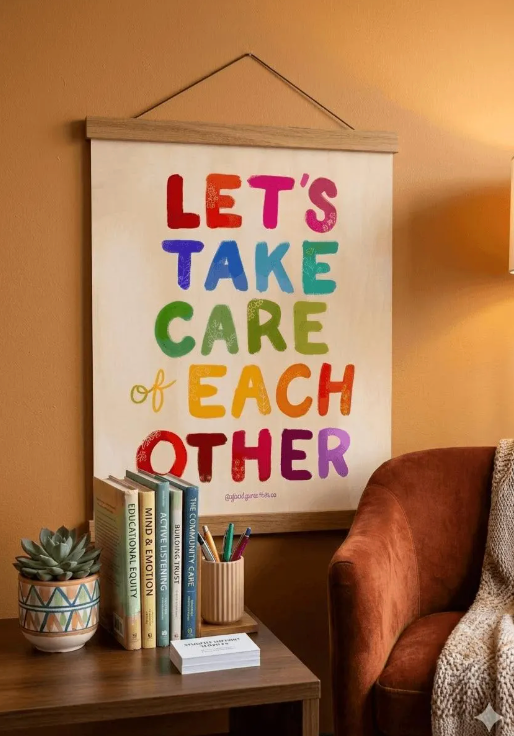 Lets Take Care of Each Other Matte Poster with Hanger