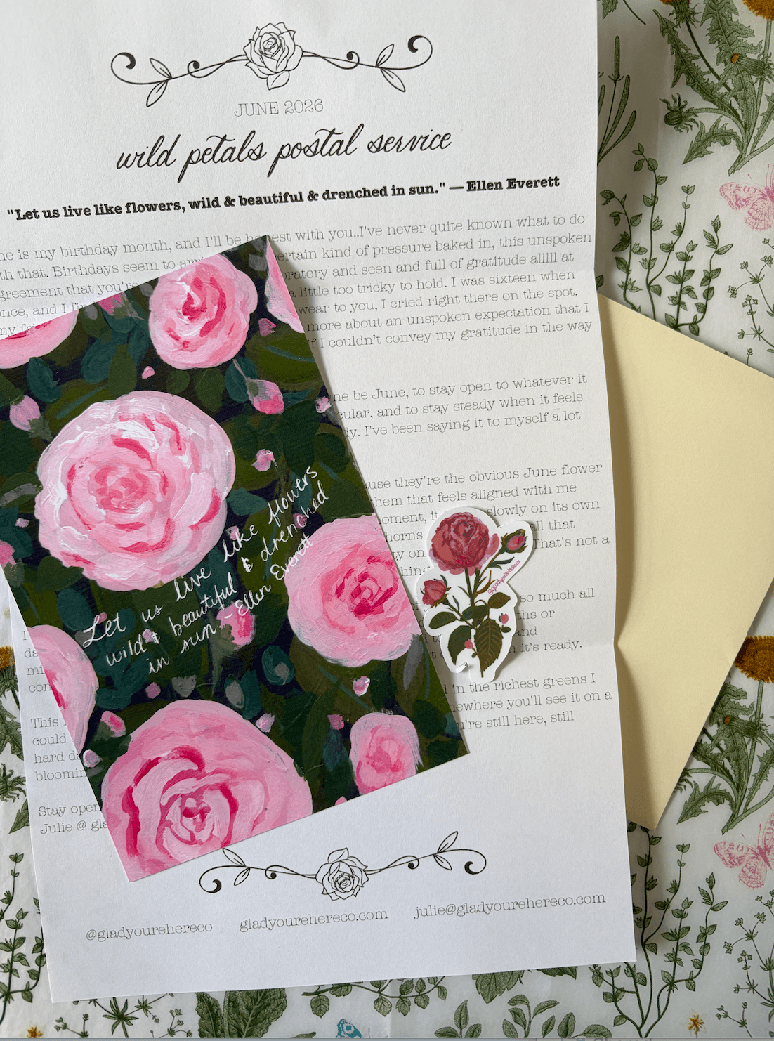 Wild Petals - Monthly Art Postcard Club