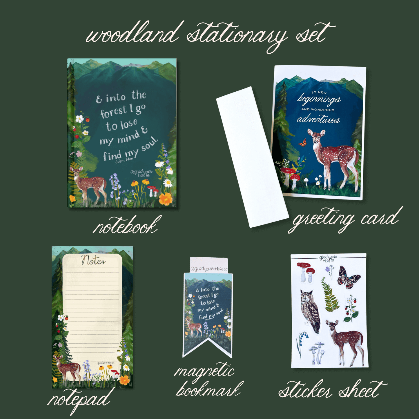 Woodland Stationary Set