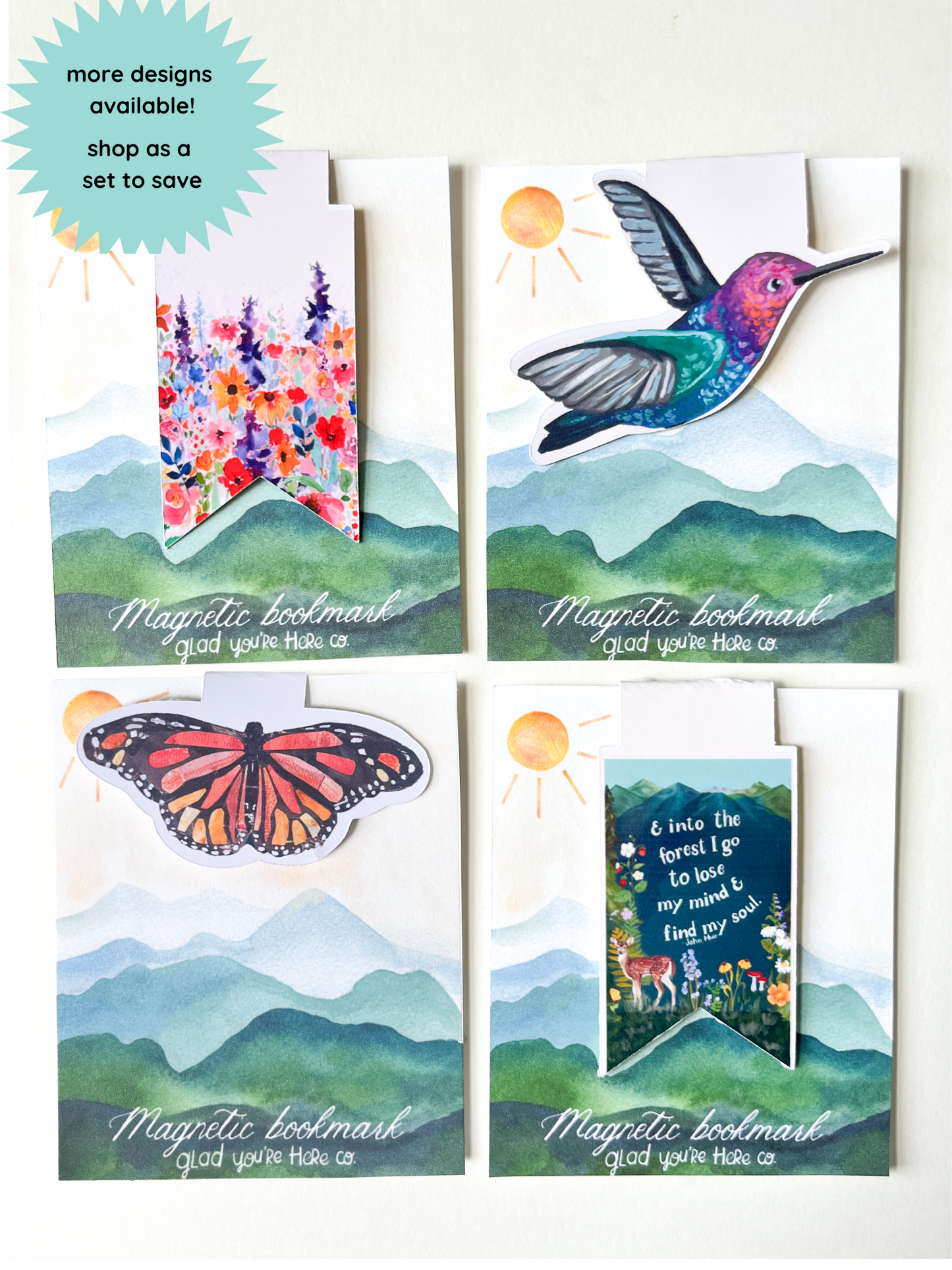 Hummingbird Butterfly Magnetic Bookmark