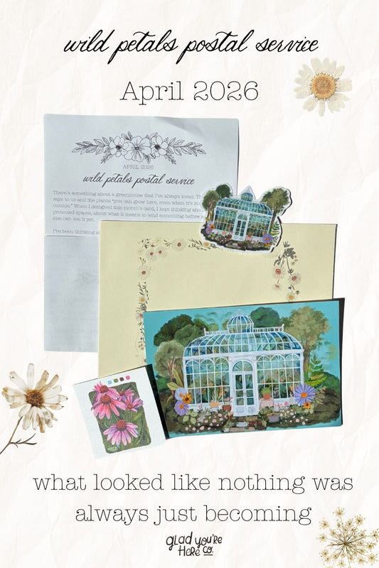 botanical postcard subscription — slow mail club for therapists and teachers