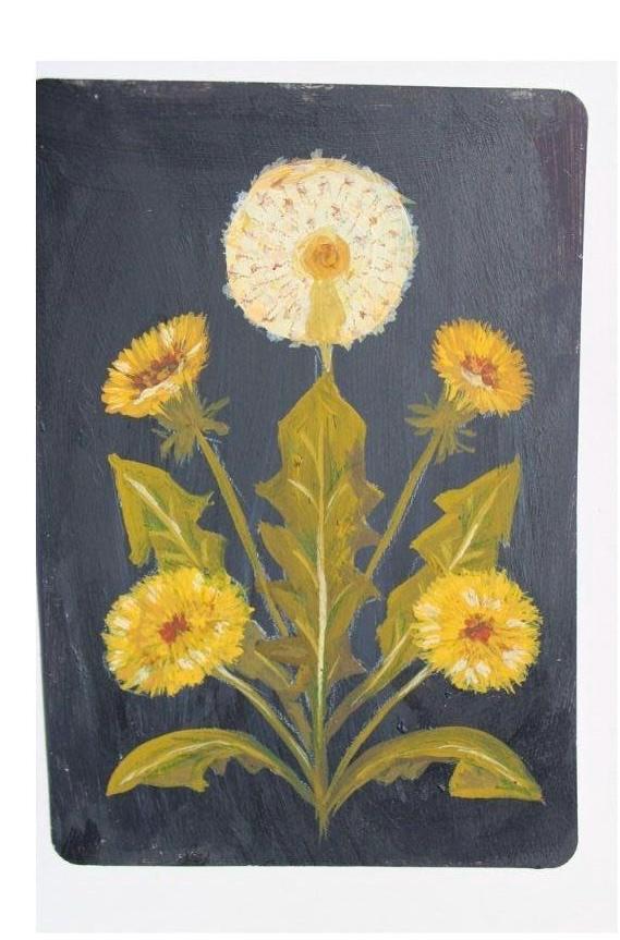Floral painting on a dark background
