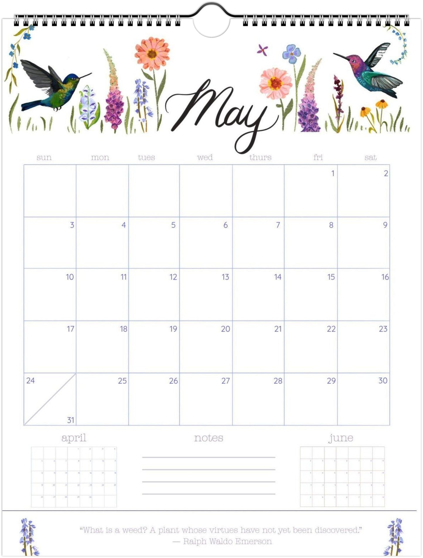 2026 Nature-Inspired Wall Calendar – Botanical & Floral Artwork | 12-Month Hanging Calendar with Hand-Painted Illustrations (Pre-Order Ships Sept. 15)